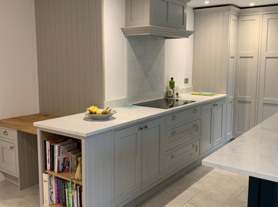 Kitchen with cookbooks